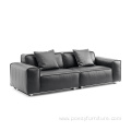 Italian minimalist living room 7 seater leather sofas